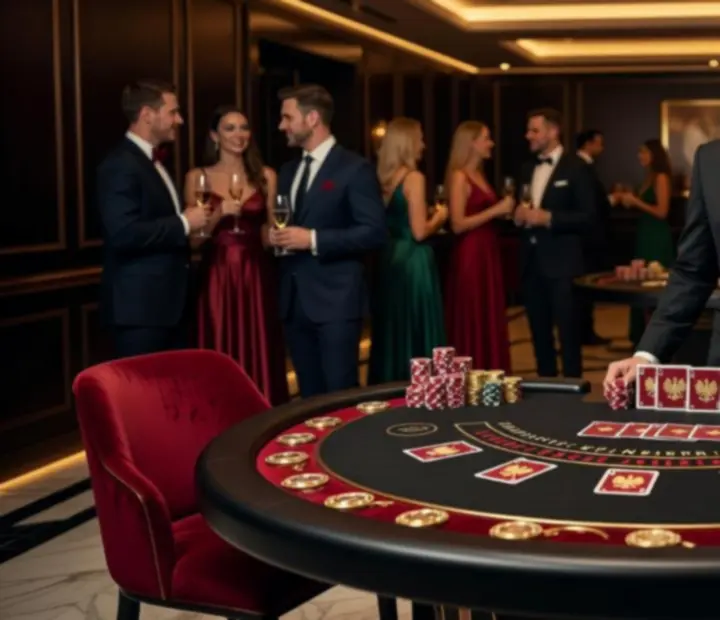 Elegancki wieczór Blackjack w nastrojowym klubowym wnętrzu